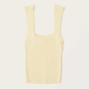 Elevated Ribbed Squareneck Tank - A&F